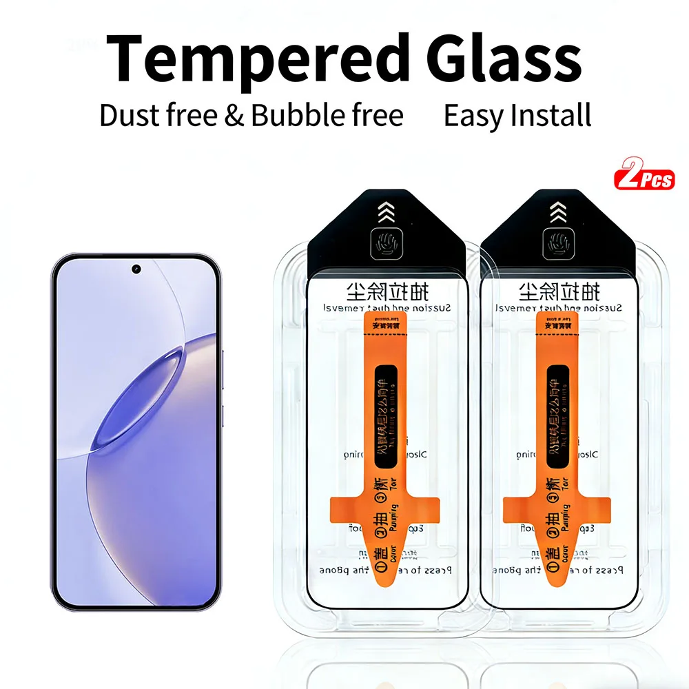 

2 шт. Защитное стекло для Realme 16 Pro / 16 / 15 / 15T 14 / 14T / 14X, установка в один клик, без пыли
