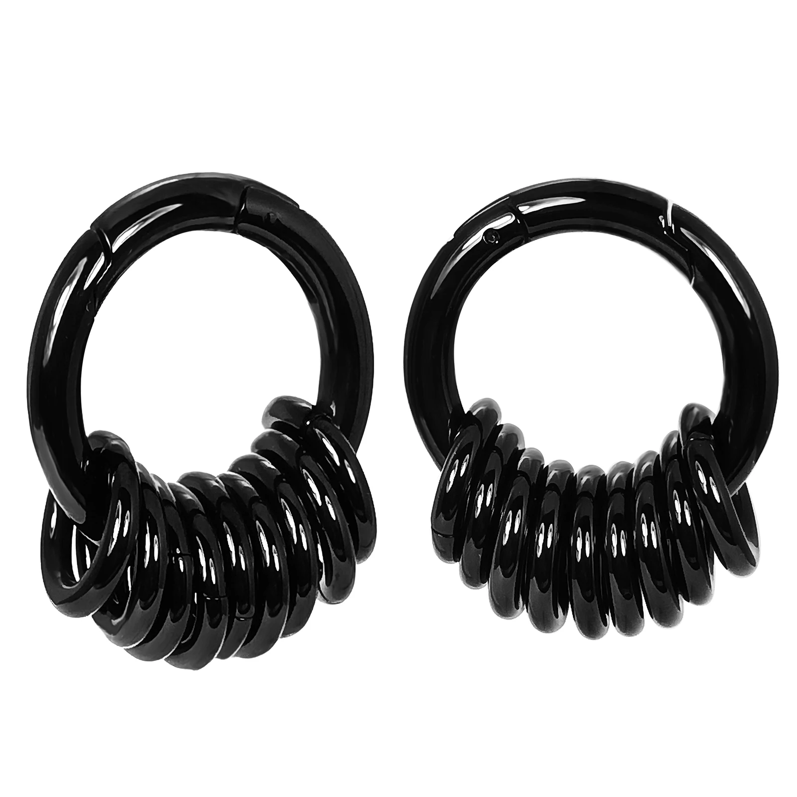 2PCS Hoops Dangle Ear Gauges Ear Plugs for Ear Tunnels Dangling Plugs for Men Women Size 6G 4mm Strethching Earrings Ear Weights