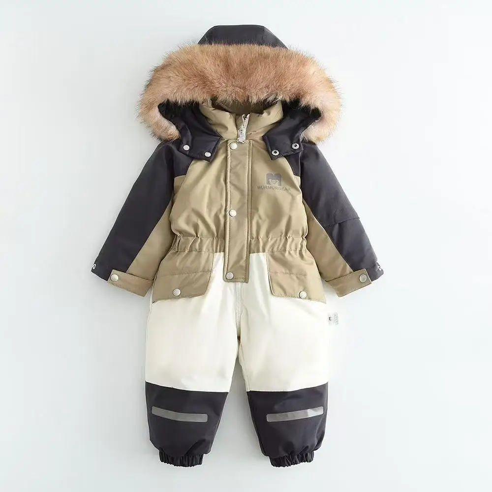 

-30°C Baby Winter Coat Thicken Girl Jumpsuit Warm Children Jacket Waterproof Boy Ski Suit Hooded Baby Snowsuit 2-5 Years