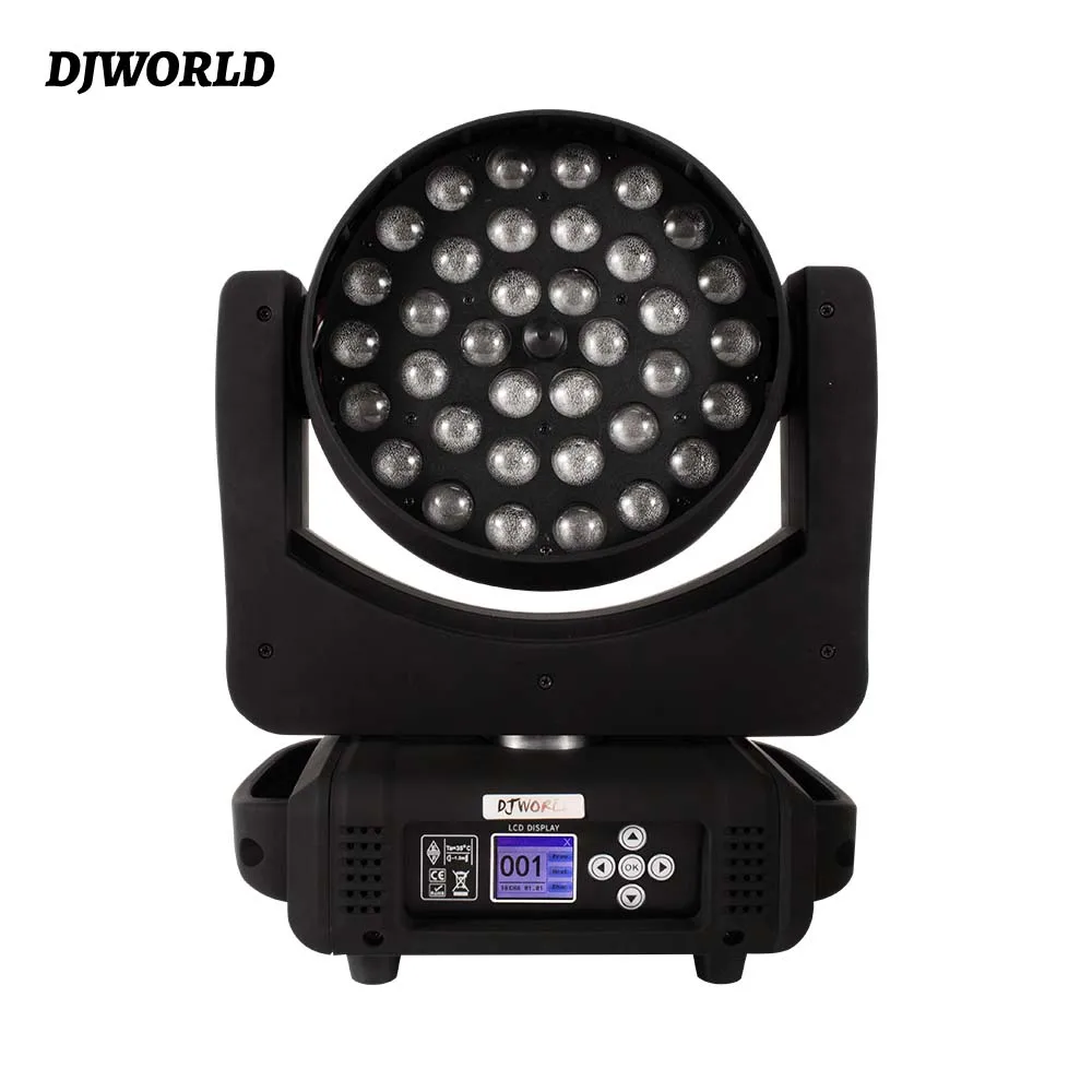 4PCS LED Wash Zoom 36x18W 6IN1 RGBWA+UV Moving Head Lighting Button Version DMX Controller Club Disco Party Bar Light