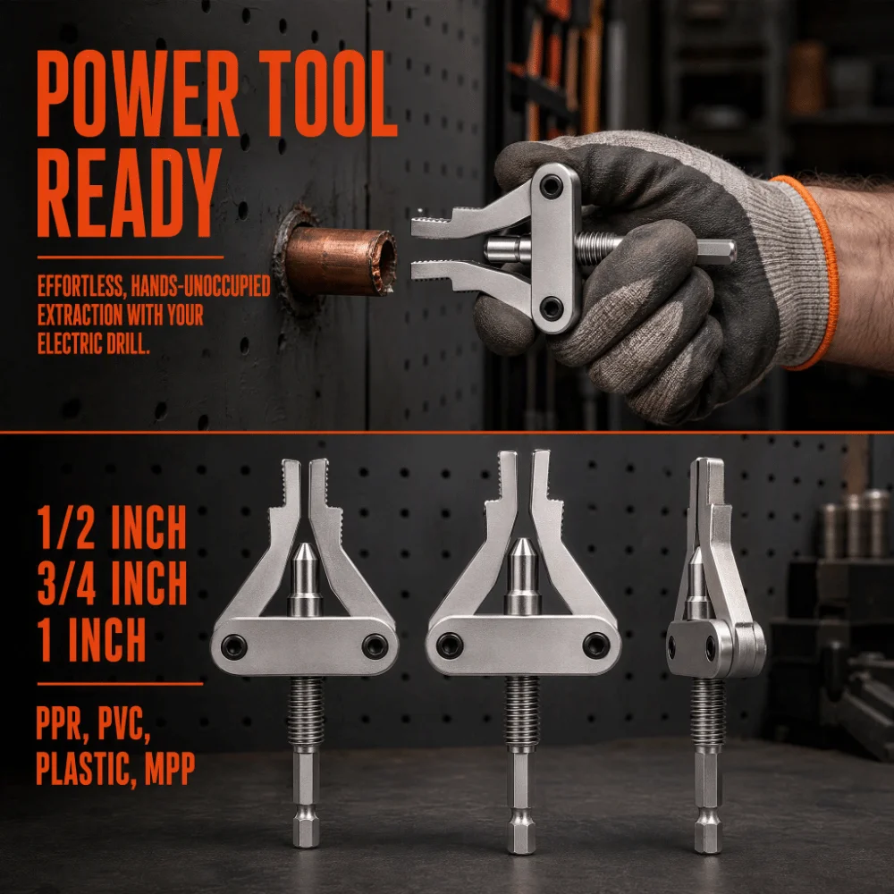 Hex Shank Pipe Extractor Tool 4 Points Integrated Design Screw Extractor 1 Inch Size 6 Points Broken Thread Puller