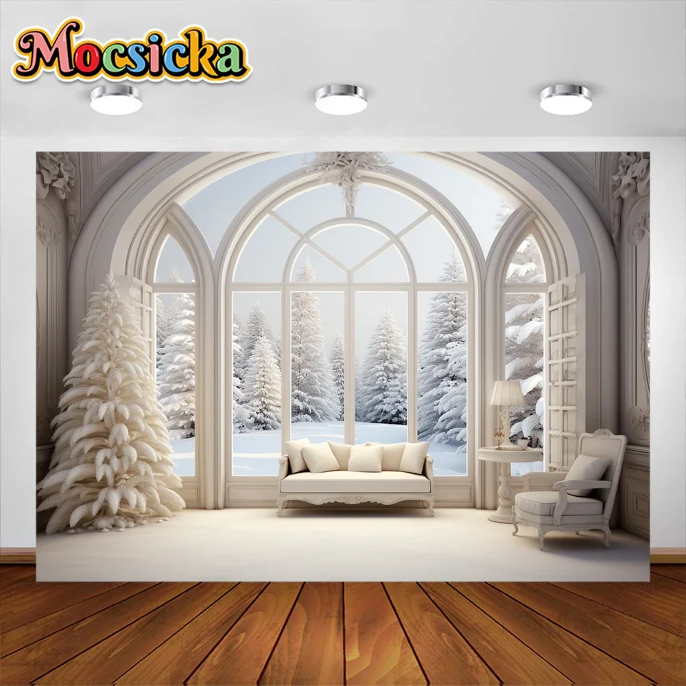 Mocsicka hiver noël décors décoration enfants adultes photographie accessoires enfant bébé mariage maison château fond bannière