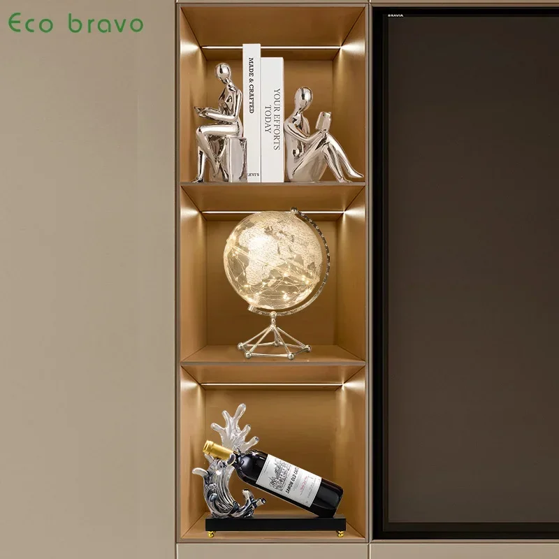 Home Decor Resin Crafts Upscale Light Luxury Style Wine Rack Decoration Home Office Ornament Decoration Accessories Gift Set