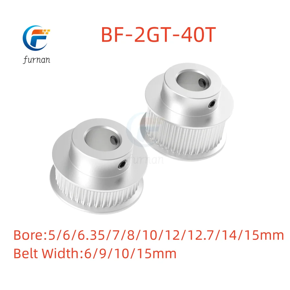 Gt2 40T Timing Pulley Belt  Bore5~15mm for Width 6/10/15mm GT2 Synchronous Belt 3D Printer CNC Parts  BF Type Pitch 2mm Polea