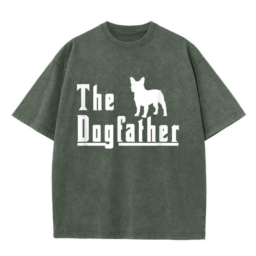 the dogfather french bulldog frenchie dog gift T-Shirt New Shirts And T-Shirts Men's Cotton Oversize T Shirt Lover Round Neck
