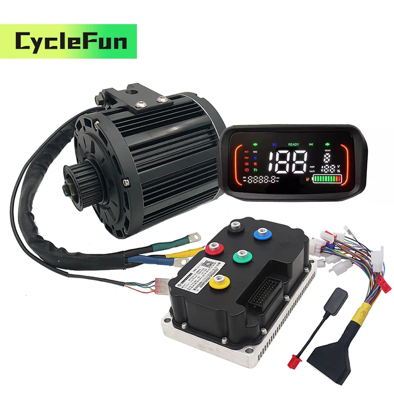 

QS138 PMSM 4KW Mid Drive Motor Kits For Electric Motorcycle Scooter With FarDriver ND72530 Sine Wave Controller And N7 Display