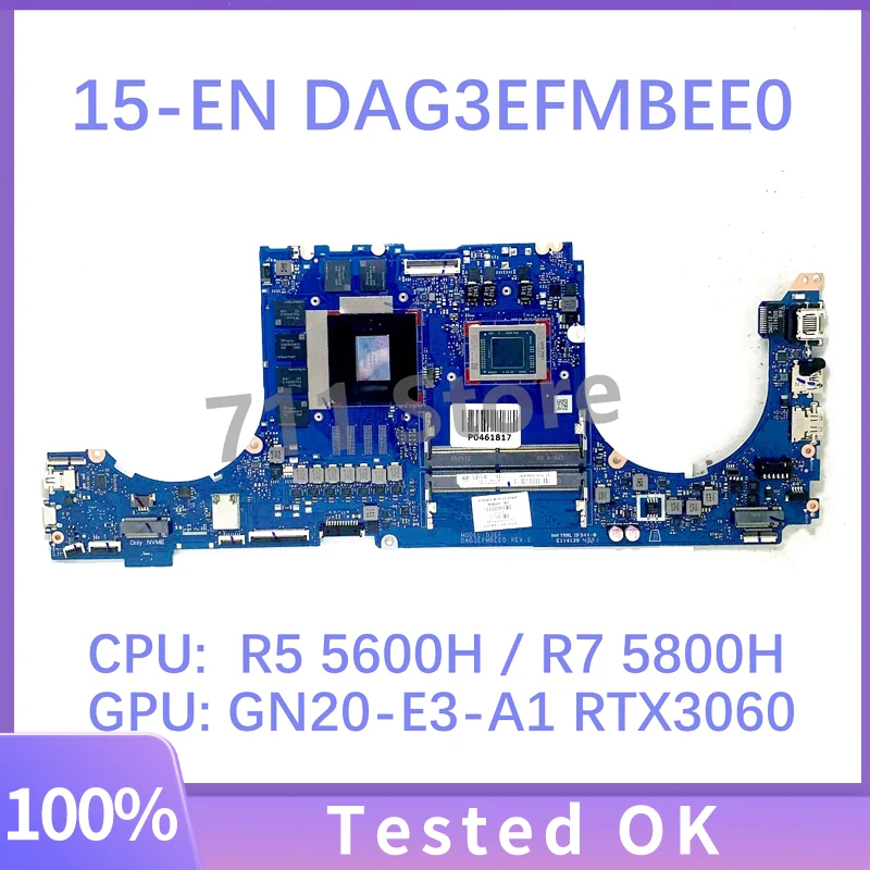 

Mainboard DAG3EFMBEE0 M39503-601 With R5 5600H / R7 5800H CPU For HP 15-EN Laptop Motherboard GN20-E3-A1 RTX3060 100%Full Tested