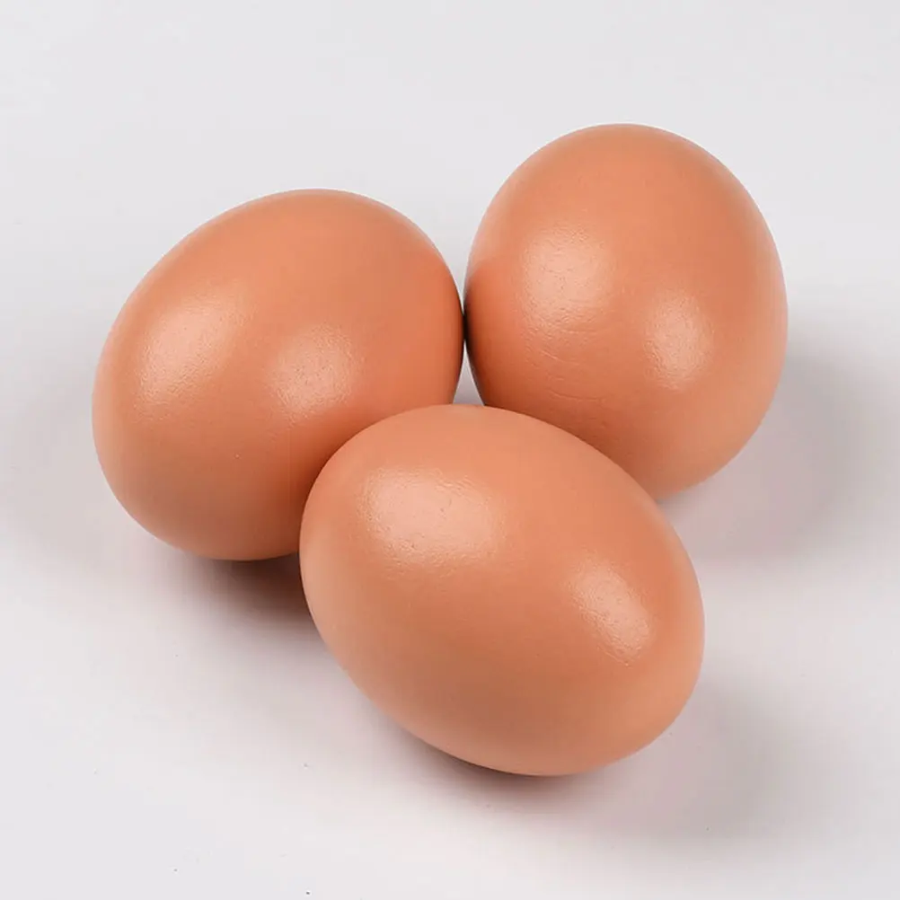 

5 Pcs Realistic Wooden Eggs for Chicken Nests Paintable Craft Supplies Kids Educational Toys Safe Sturdy DIY Decorations Easter
