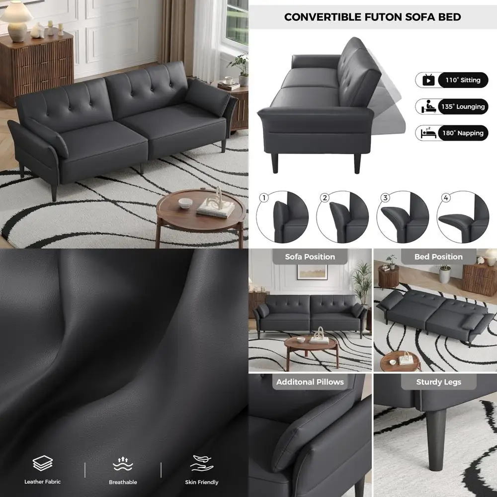 89” Futon Sofa Bed,…