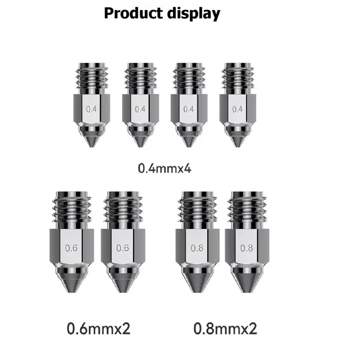 Upgrade for 5 Max Nozzles, 8pcs 3D Printer High End Copper Alloy Nozzle 500℃ High Temperature Coppe
