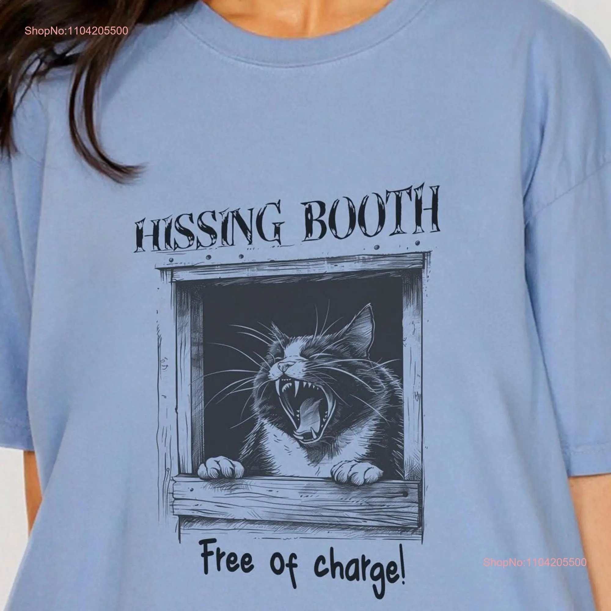 Cat Vintage 90s T Shirt Funny Hissing Booth Retro Comfort Colors Lovers  long or short sleeves