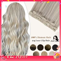 Full Shine 50 gramos Clip en extensiones de cabello Cabello humano Color degradado 3 piezas Clip de cabello humano en extensiones para mujeres