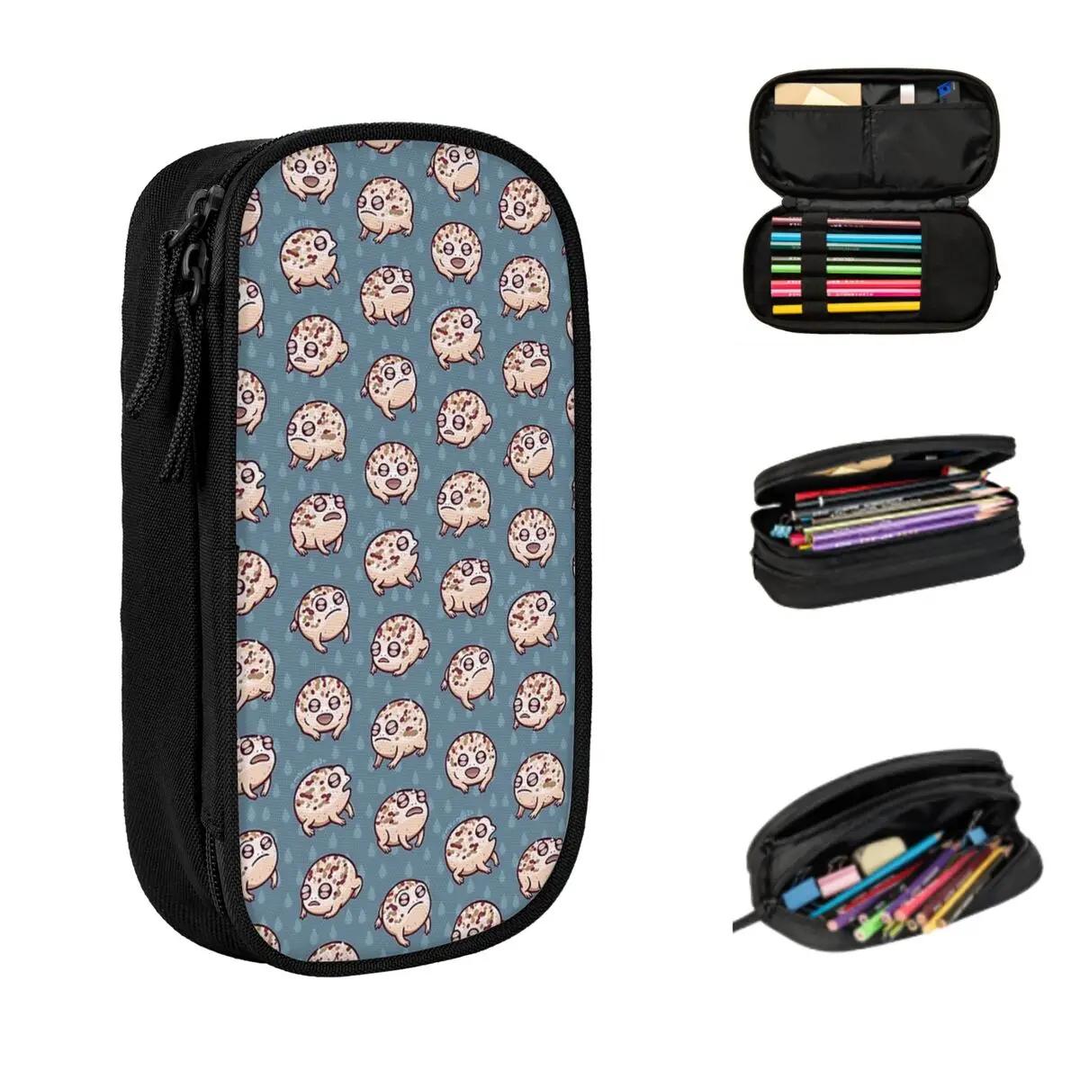 Estojos para lápis Desert Rain Frog, Grande Capacidade Pen Bags, Pen Box, Lápis Pouch para meninos e meninas, Estudantes Papelaria, Escola e Escritório