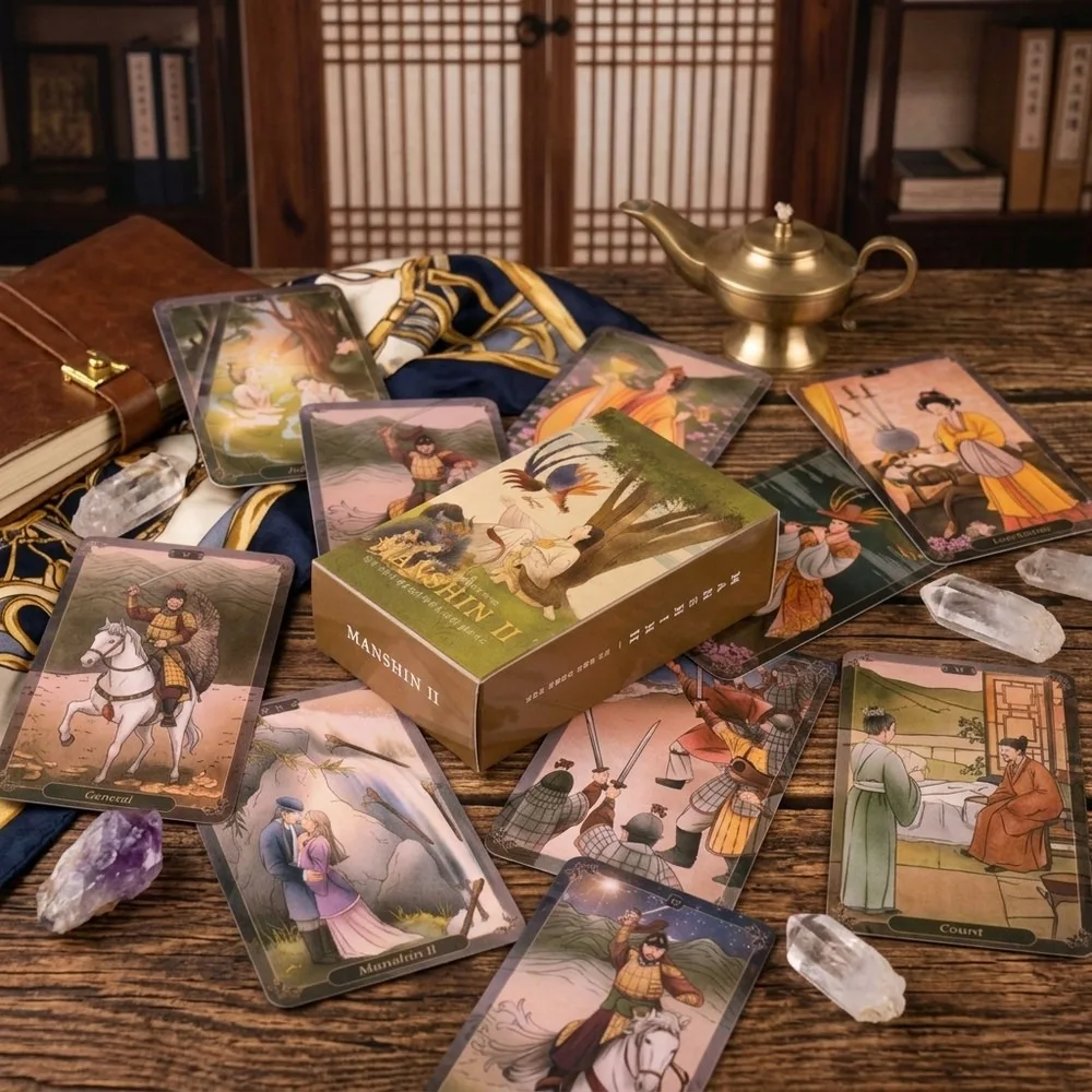 78PCS Manshin II Tarot Deck, Korean Folk Mythology Tarot Set, Traditional Painting Art, Divination Board Game, Collectible Gift
