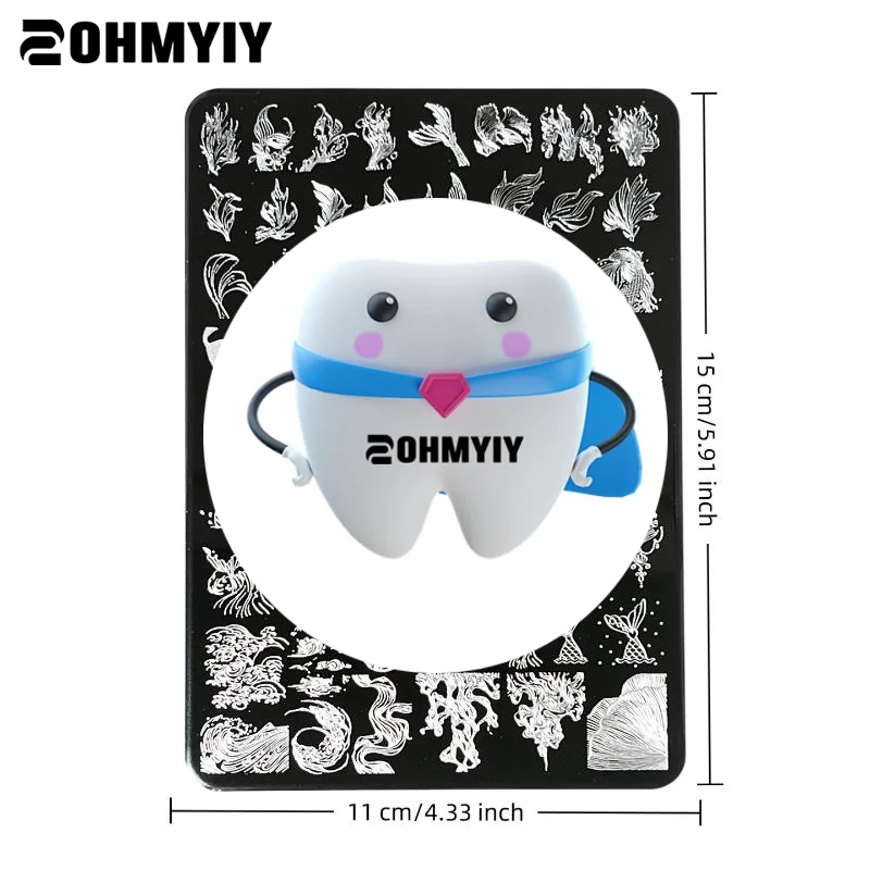 【Y】Nail Art Transfer Printing Steel Plate Cute Mermaid Pattern All Skill Levels Suitable DIY Stamp Template for Home Nail Salon
