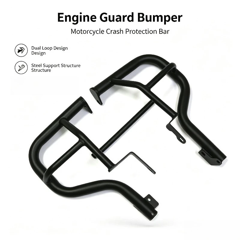 Motorcycle Engine Guard Bumper, Crash Protection Bar, Replacement Anti-fall Frame for Motorbike Safety Protection