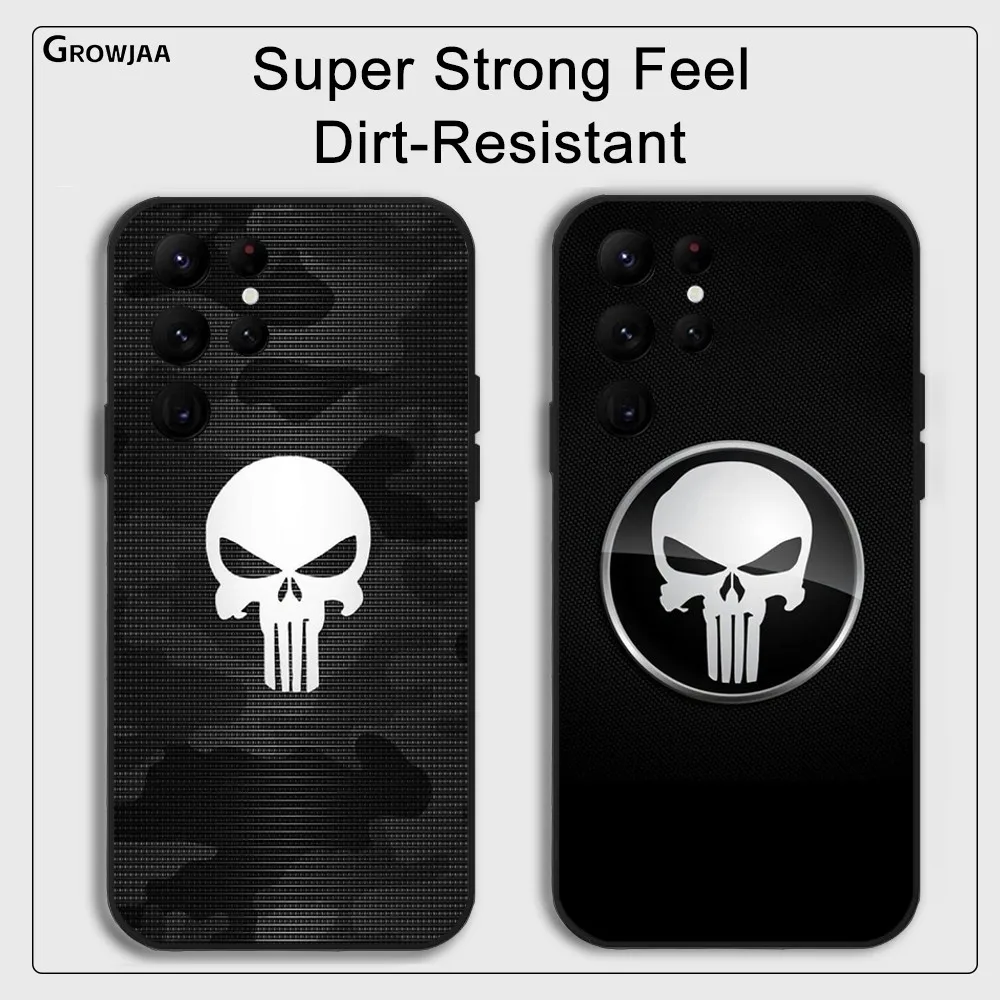 TVThe P-Punishers Skull Phone Case for Samsung Galaxy S24 Ultra S22 S23 Ultra S21 S20 5G Protective Silicone TPU Funda