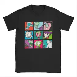 Funny Invader Zim Characters T-Shirt for Men Round Neck Pure Cotton T Shirt Short Sleeve Tees Adult Tops