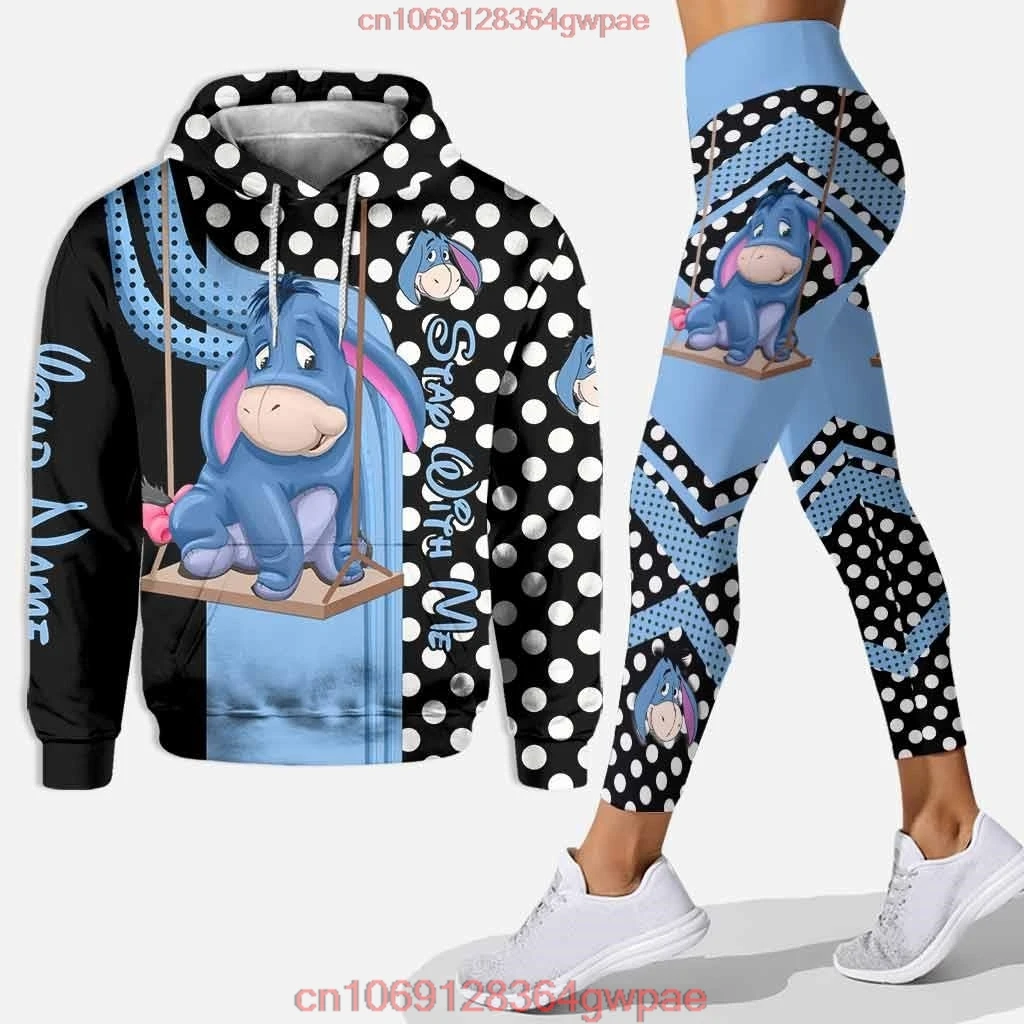 Personalized Eeyore Hoodie and Leggings Suit Women\'s Diseny Winnie the Pooh Hoodie Yoga Pants Sweatpants Fashion Tracksuit Set