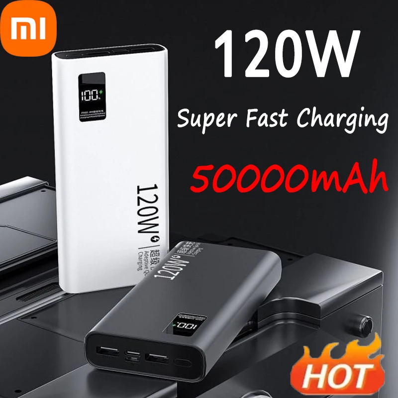 Xiaomi 120 واط 50000 مللي أمبير قدرة عالية قوة البنك شحن سريع Powerbank شاحن بطارية محمول آيفون سامسونج هواوي 2025