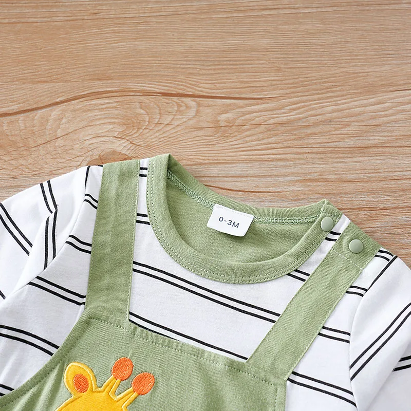 Baby Boys Girls Unisex Newborn Onesies Romper 0-18 Months Toddler Clothing Infant Long Sleeve Striped giraffe cotton Jumpsuit