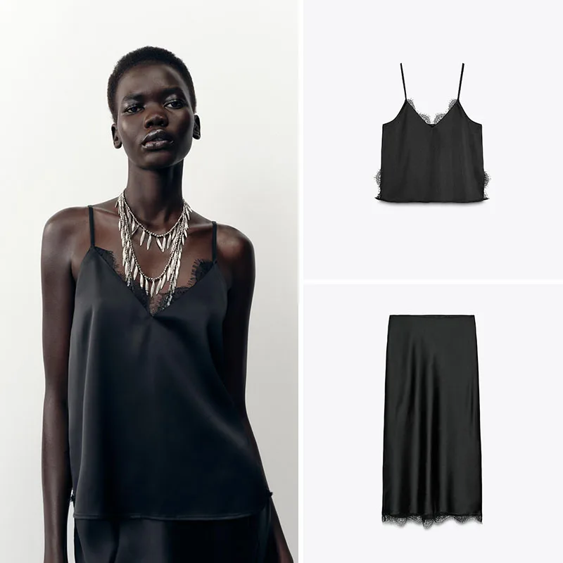 

New Autumn Women's Faion Set Casual Sle Midi Skirt And Quali Top Ensemble for Adults Not Available in Mall