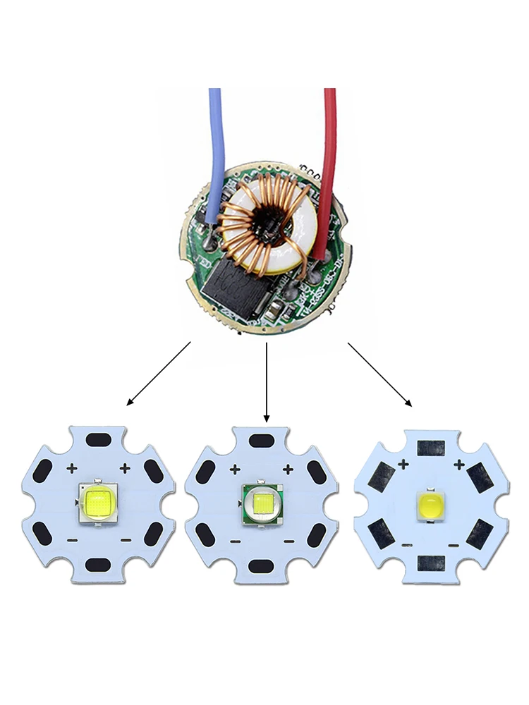 Puce LED 10W XLM T6 XML2 5050-L2 XPL HI, Diode de perles blanches froides + torche, pilote de courant de lampe de poche, DC3.7V12V 17/20mm 22mm, Mode 1/5