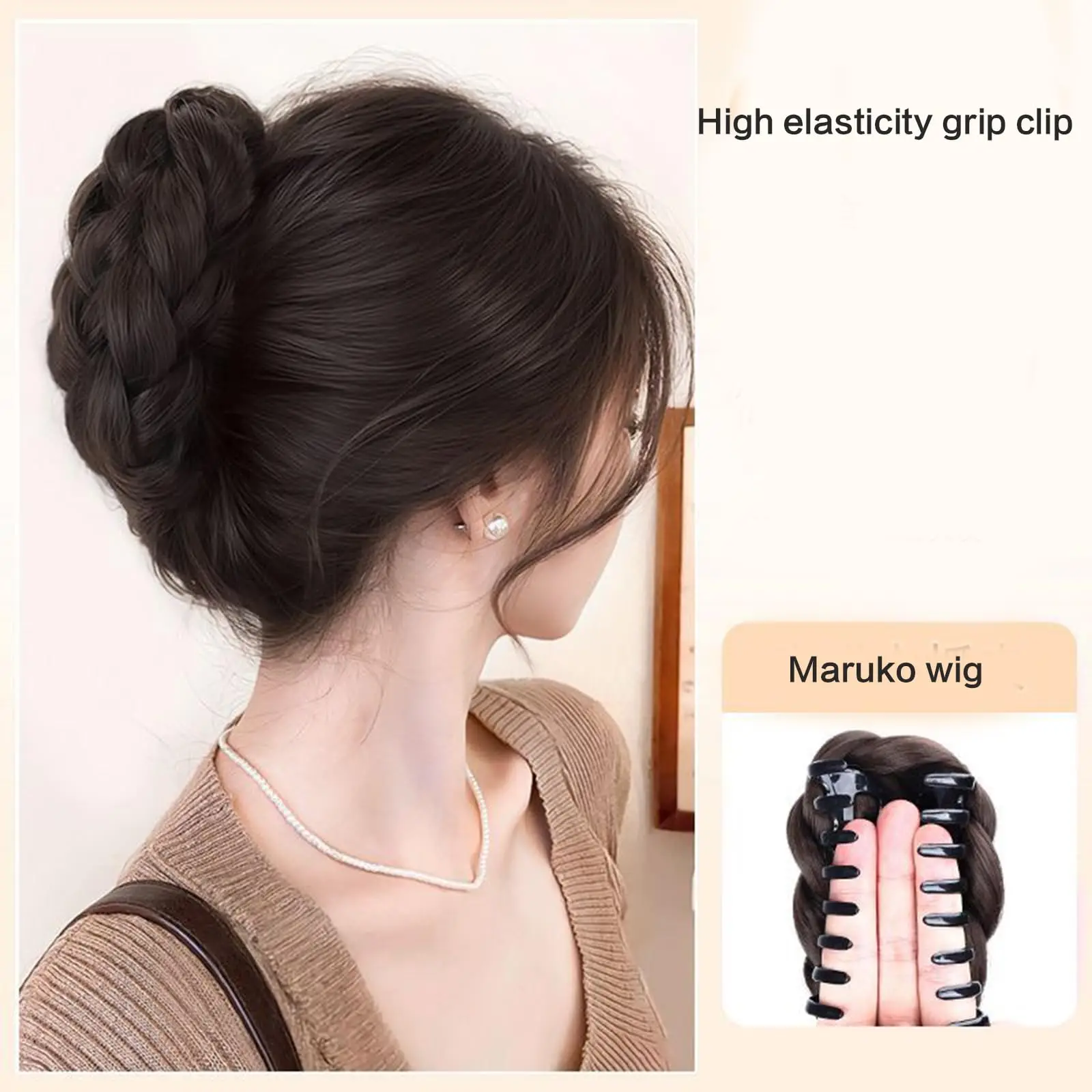 Thick Braided Hair Bun for Women Upgraded Soft Fluffy Synthetic Chignon Hair Piece Claw Clip in Fake Hair Extension