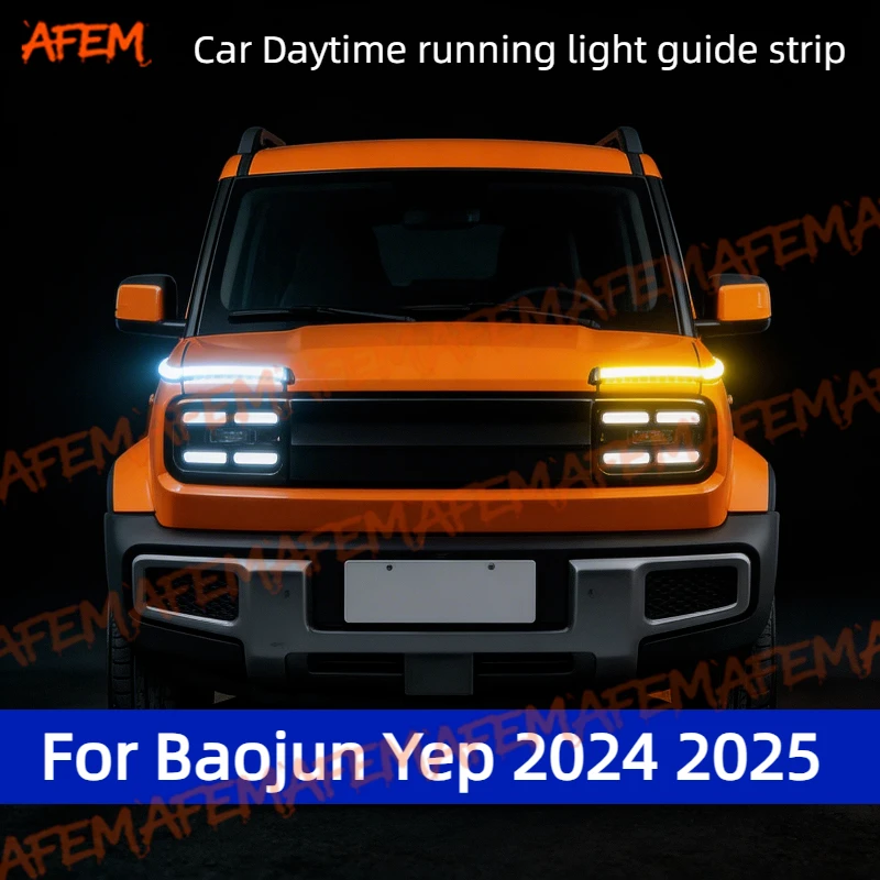 

For Baojun Yep 2024 2025 Daytime Running Light Guide Strip Auto LED DRL Daytime Running light Flexible Decorative Ambient Lamp