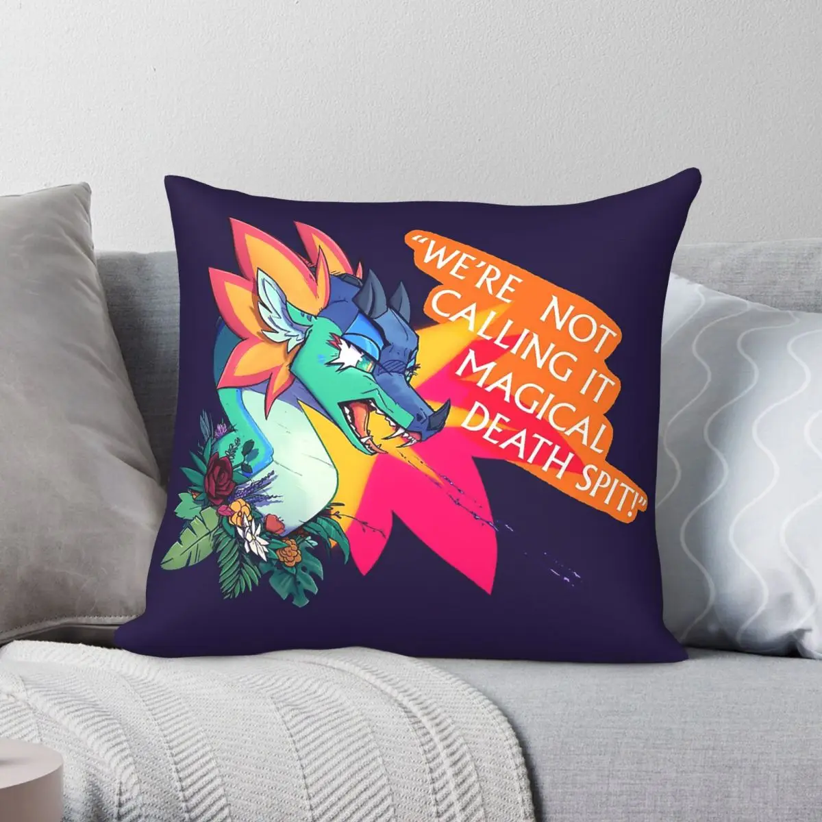 Glory With Plants Wings Of Fire Square Pillowcase Polyester Linen Velvet Pattern Zip Decor Pillow Case Home Cushion Cover