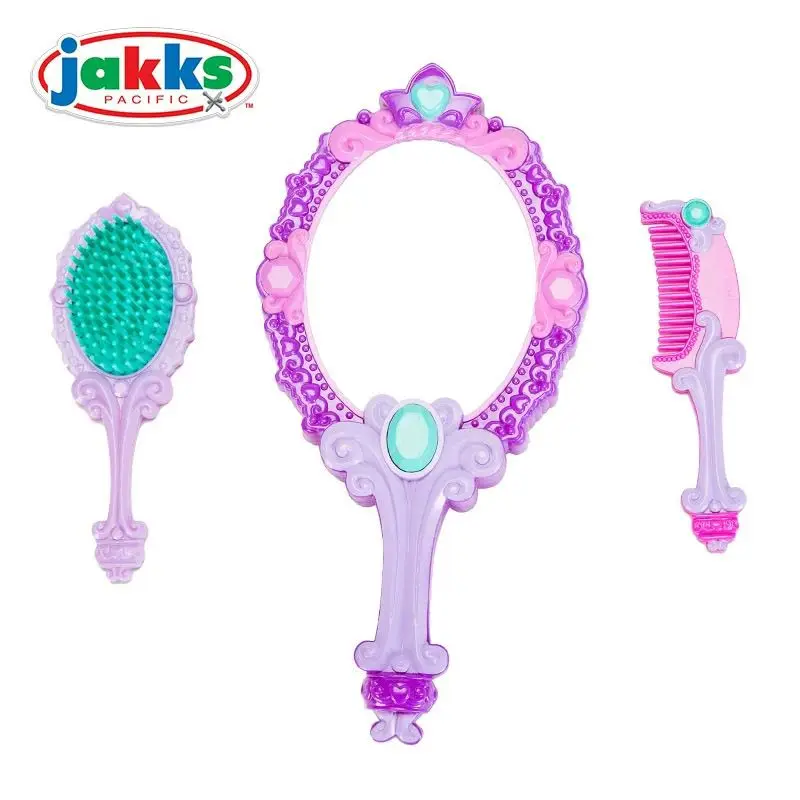 

Cute Sofia Princess Cartoon Magic Hand Mirror Set with Comb and Brush Toy Role Play Dress Up Costume Accessory for Student Gift