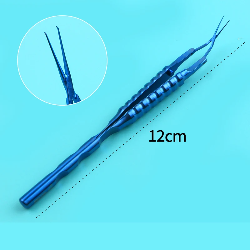 Tearing forceps for ophthalmic microsurgical instruments - Angled curved Haff shaped 1.8mm small incision