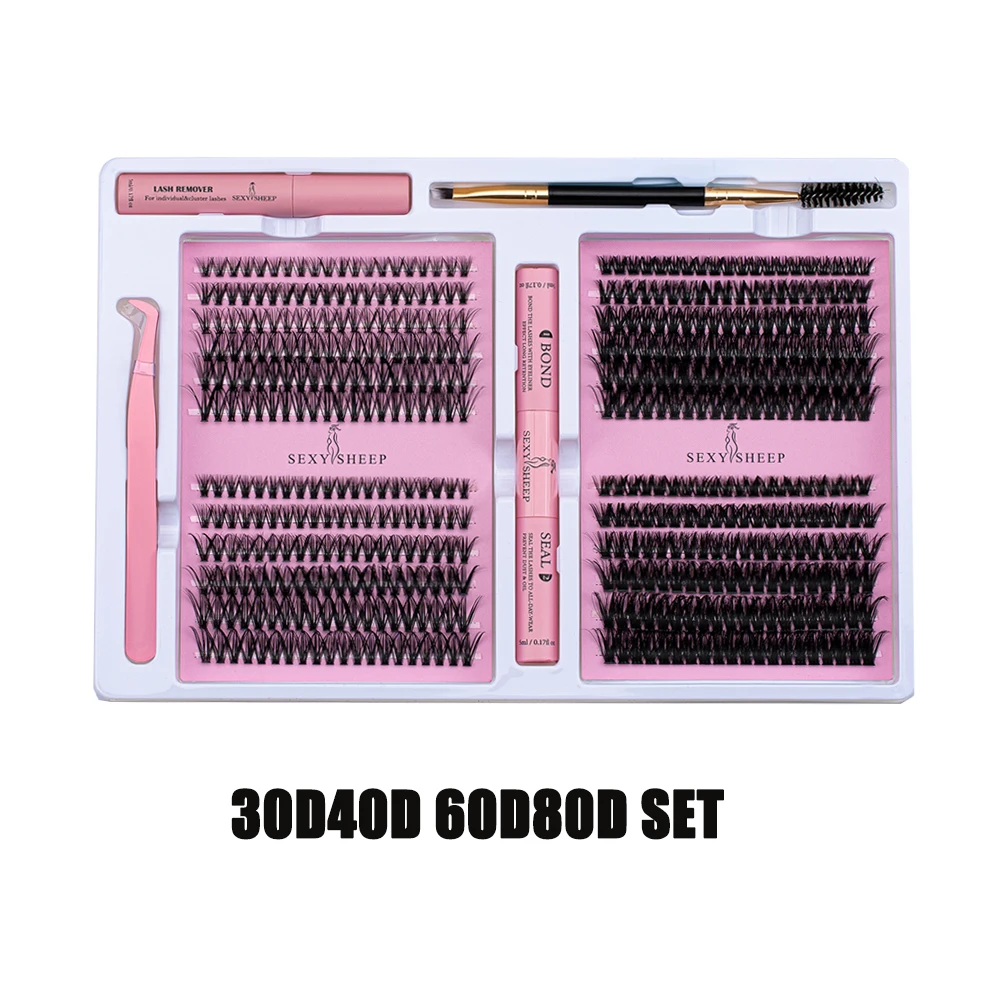 DIY False Eyelashes Clusters Extensions, Natural Segmented