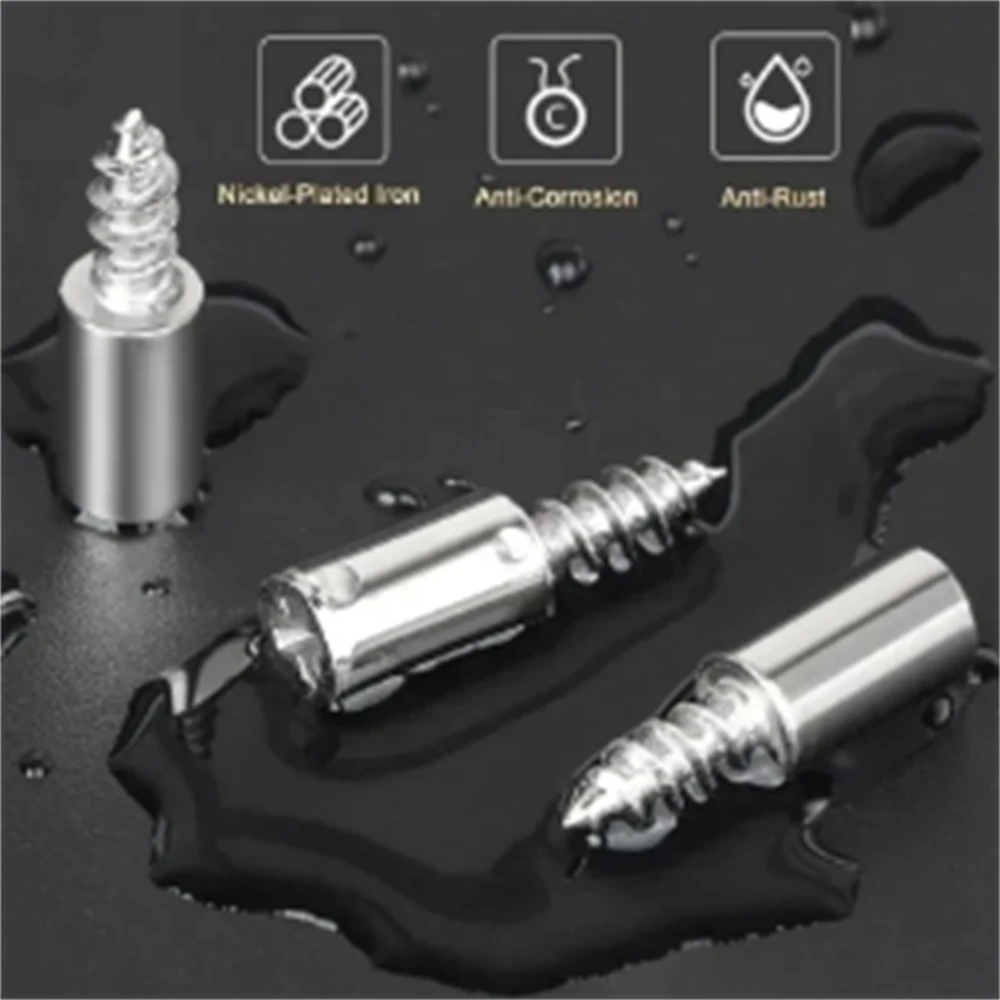 50/10PCS Self Tapping Screw Layer Plate Holder Wardrobe Septum Brackets Fixed Screw Shelf Support Pegs with Non-Slip Sleeve image 4
