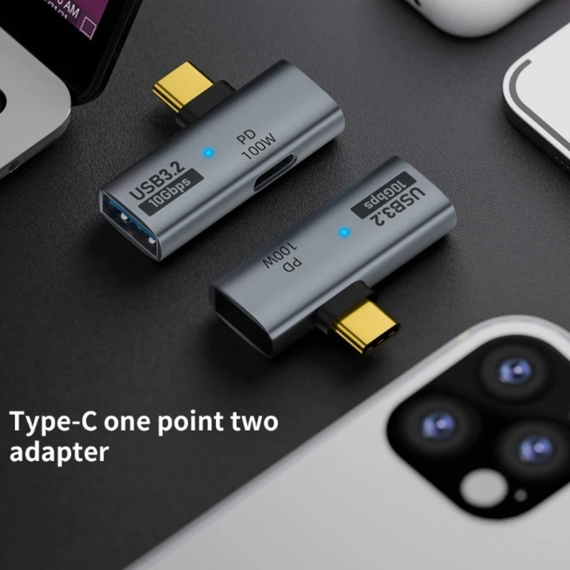 Hub USBC con 100W entrega potencia TYPEC a USB Adaptador transferencia datos velocidad PD100W Cargo rápido
