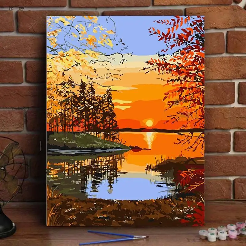 7778620 Digital Oil Painting DIY Coloring Digital Painting Hanging Painting Plants Flowers Landscape Decoration Painting