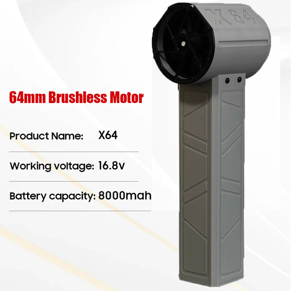 

Turbo Fan Violent Blower X64 Turbo Jet Fan 64mm Brushless Motor Thrust 1000g/s Built in 8000mAh Battery Powerful Blower Dryer