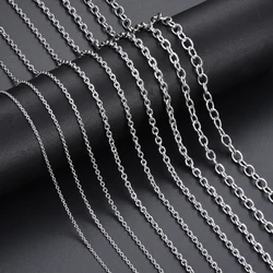 Wholesale 1Pc Width 1.5mm-6mm Stainless Steel Cross O Bulk Chain Necklace For Women Men DIY Jewelry Bracelet Necklace