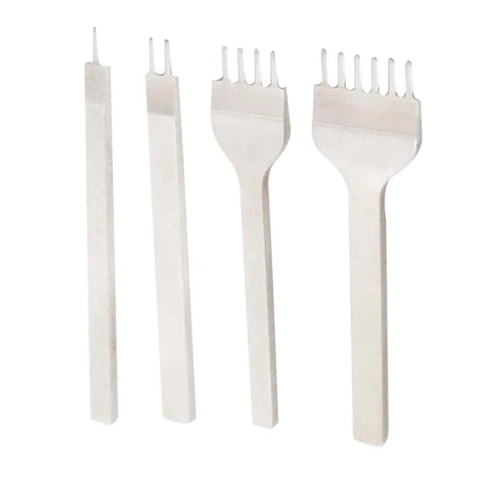 

4pcs 3Mm Diamond Chisel Hole Punch Set Diy Craft Tool Hardened Prong Kit For Leatherworking Decoration
