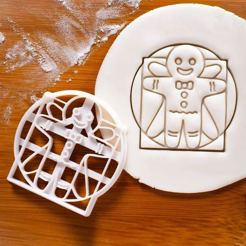 Halloween Gingerbread Man Skull Cookie Cutter Christmas 3D Plastic Skeleton Biscuit Mold Fondant Pastry Cartoon Cake Decoration