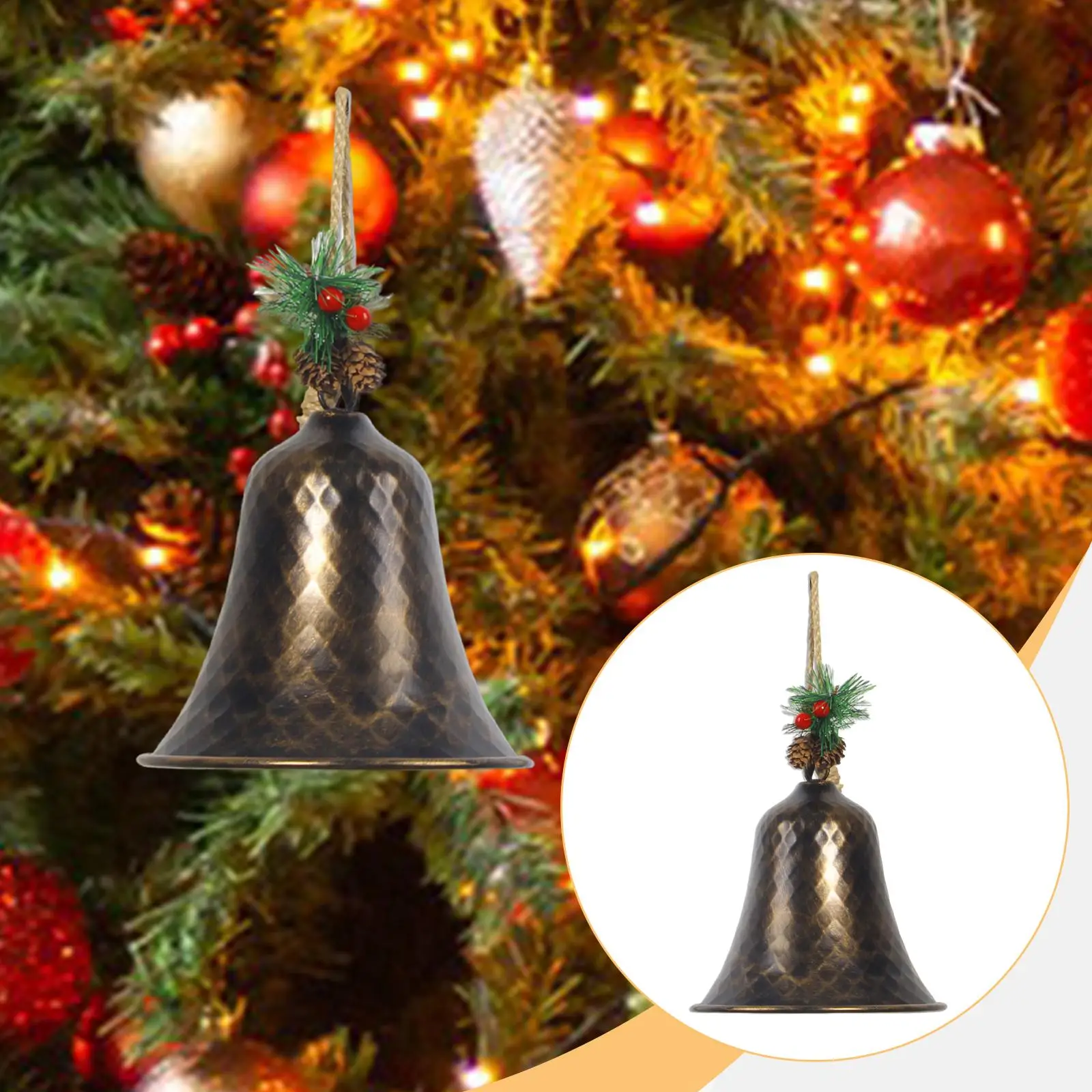 زخرفة جرس عيد الميلاد الموسمية شاتيربروف شجرة عيد الميلاد ديكور معلق لمهرجان الدرج باب المدخل #2