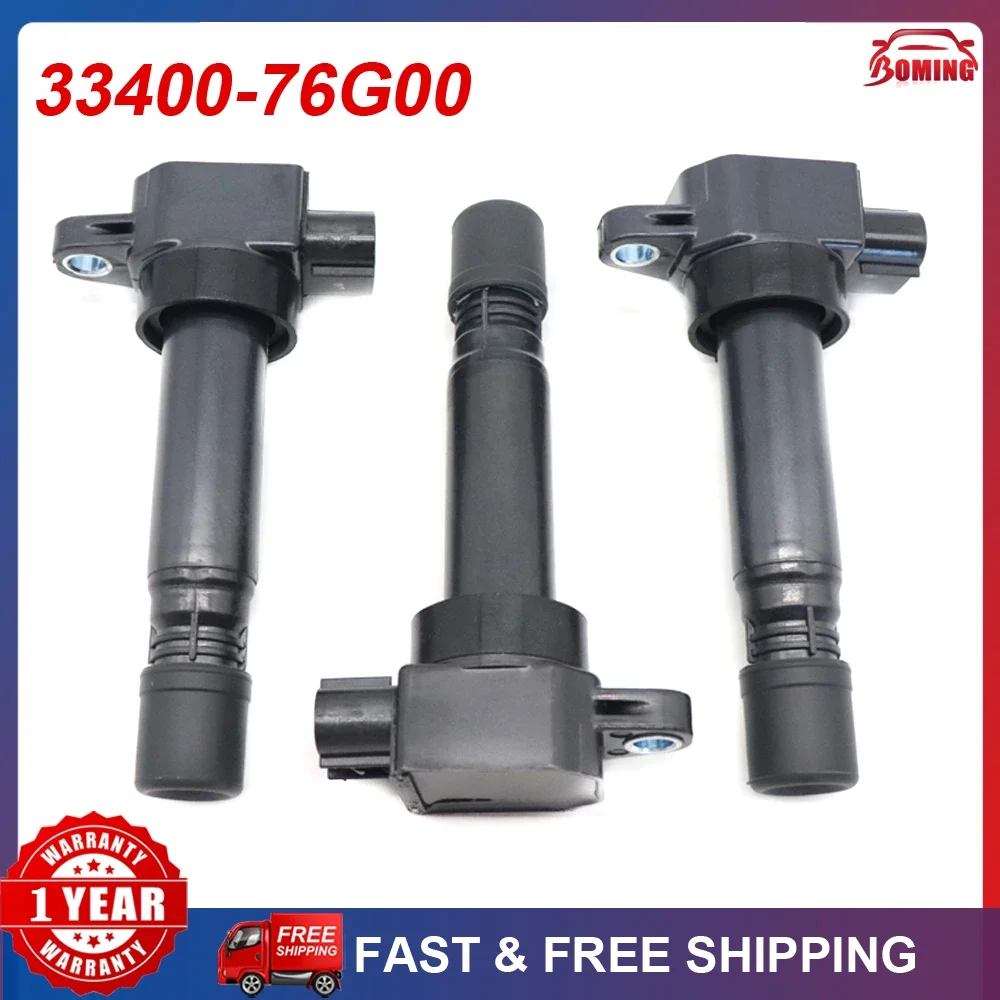 1/3pcs 33400-76G00 Car New Ignition Coil Kit For Suzuki ALTO Mk III WAGON R+ 1.0 33400-7660 0997000340 33400-76G0 33400-50F20