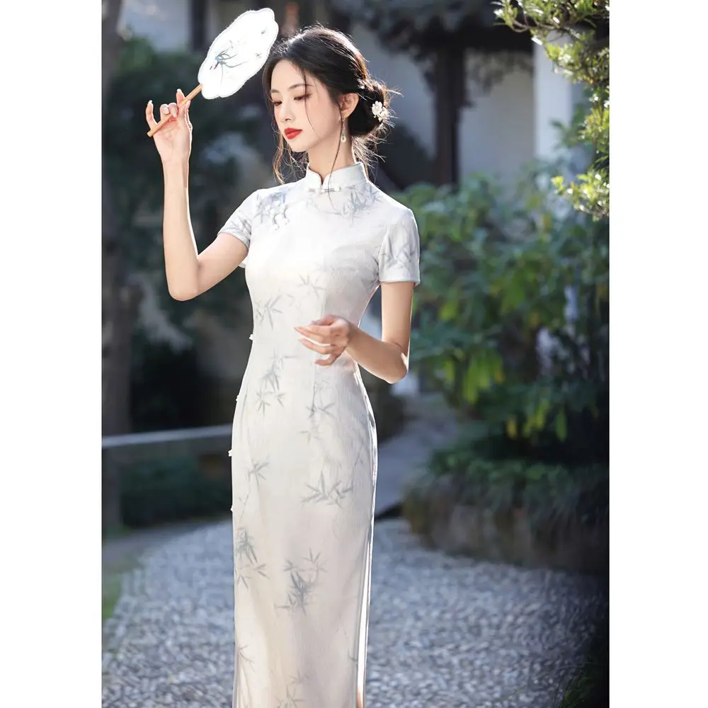 

Yourqipao Элитное женское китайское платье-ципао, улучшенная модель для вечерних мероприятий 2026