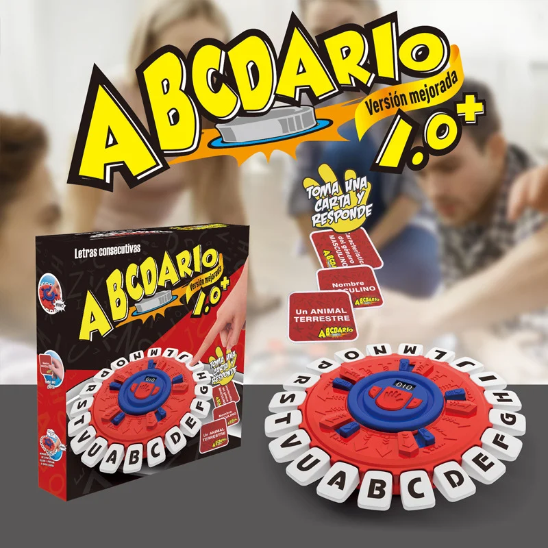 Basta Mehrsprachiges Alphabet-Brettspiel in Spanisch-Englisch, pädagogisches Buchstaben-Lernspielzeug für Kinder, Familie, Eltern-Kind-Spiel