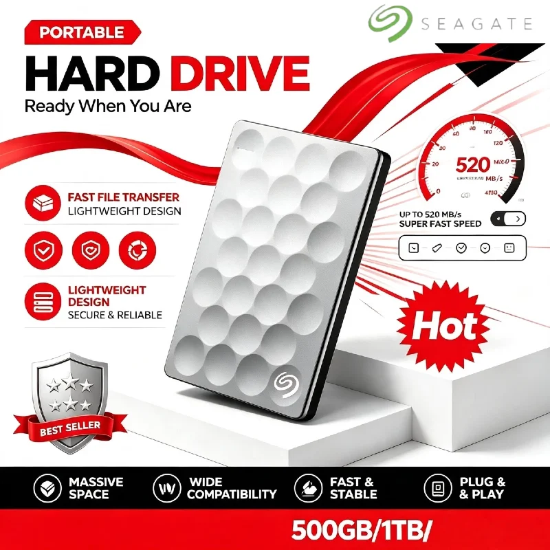 2026 OEM For Seagate Ultra High Speed 2.5 Inch External Portable Hard Drive USB 3.0 Storage Expansion for Laptop Notebook PC