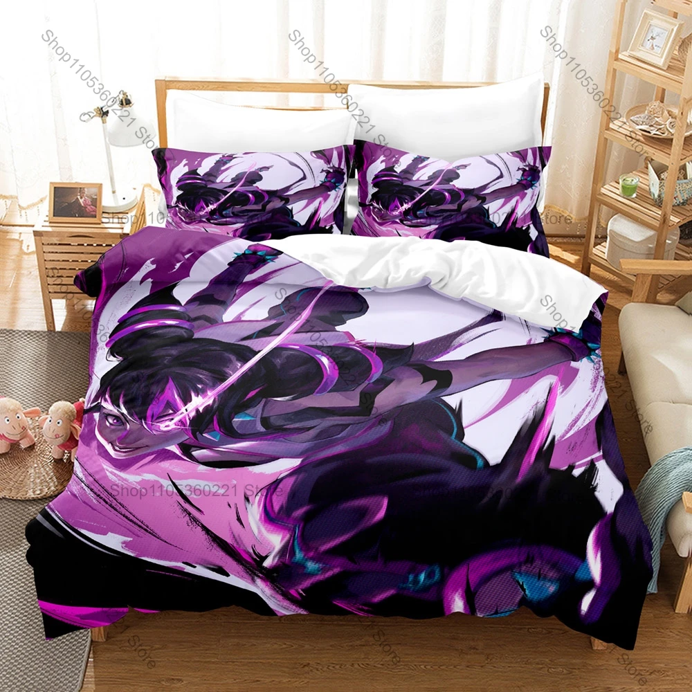 Personality Juri Han Bedding Set New Duvet Cover Pillowcase Street Fighter Game Anime Style Soft Bed Set Twin Full Queen King