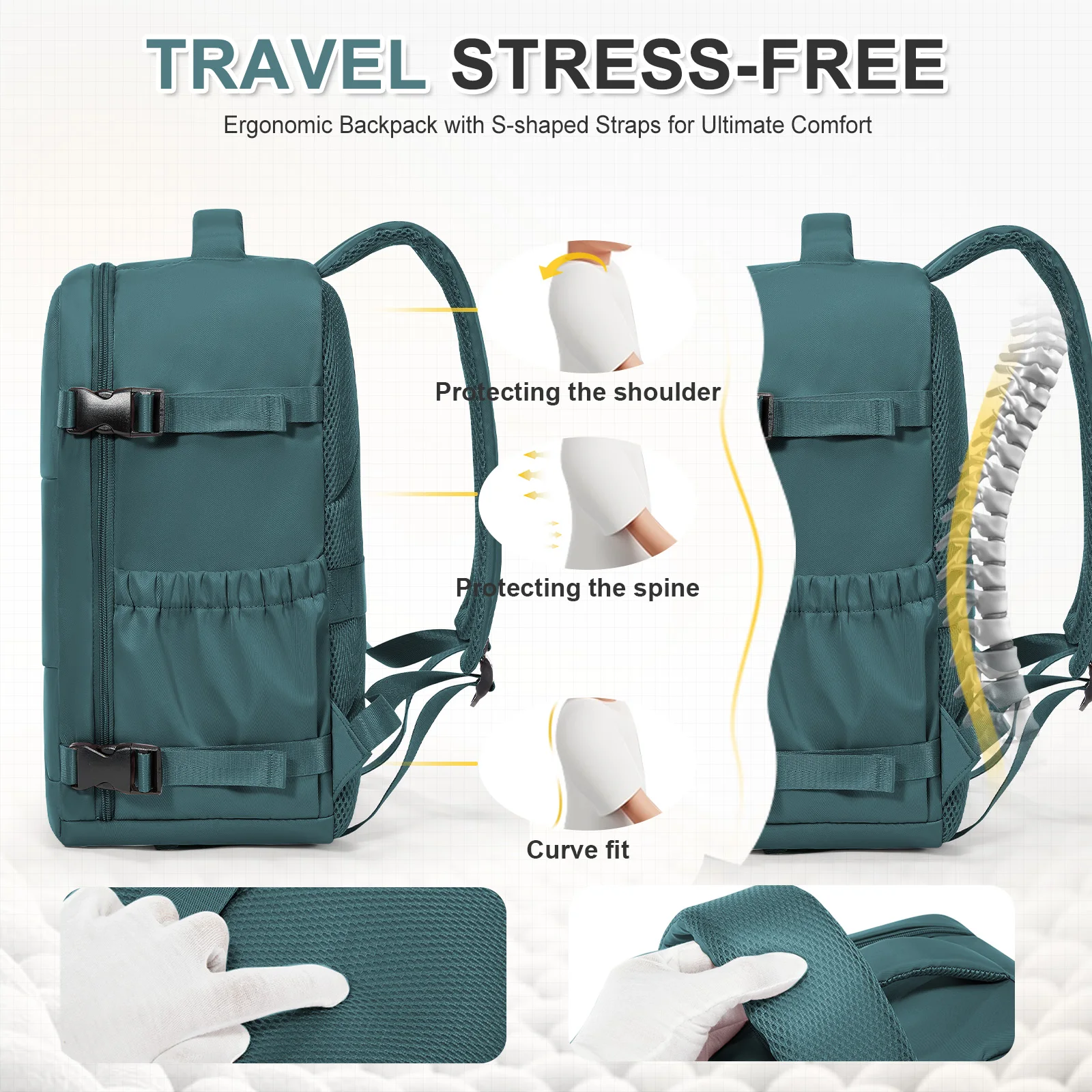 Ryanair 40x30x20 Travel Backpack Airline Carry-On Backpack Women Men Business Laptop Backpack Shoulder Bag Luggage Storage Bag