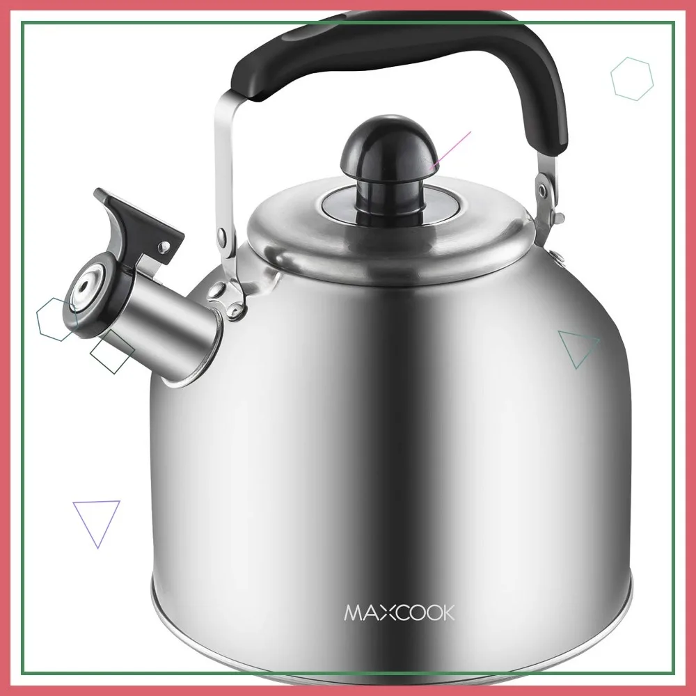 

4.2 Quart Stainless Steel Whistling Tea Kettle, Brushed Finish, Works on Induction & Gas Stoves