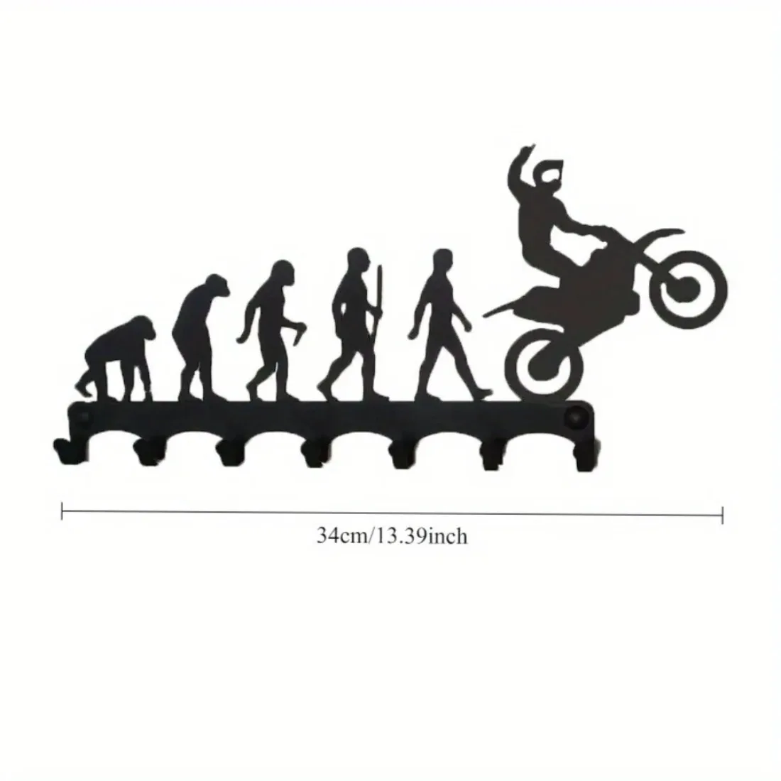 Motorcycle Key Holder Wall Mount - Metal Silhouette Hook Rack for Home Decor