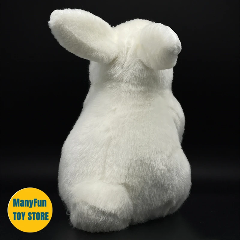 Realistic White Rabbit Plush Toy - Soft Lifelike Bunny Stuffed Animal, Hare Plushie, Cute Rabbit Simulation Doll Gift for Kids